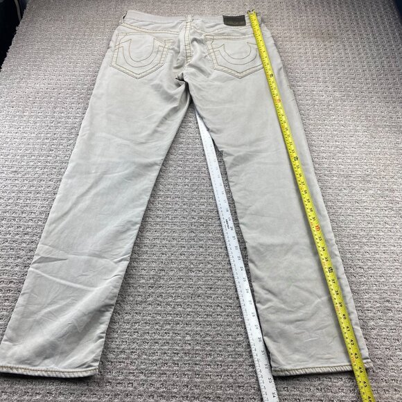 True Religion Geno Pants Men Size 34 Grayish Light Brown Relaxed Slim Stretchy - Picture 9 of 16
